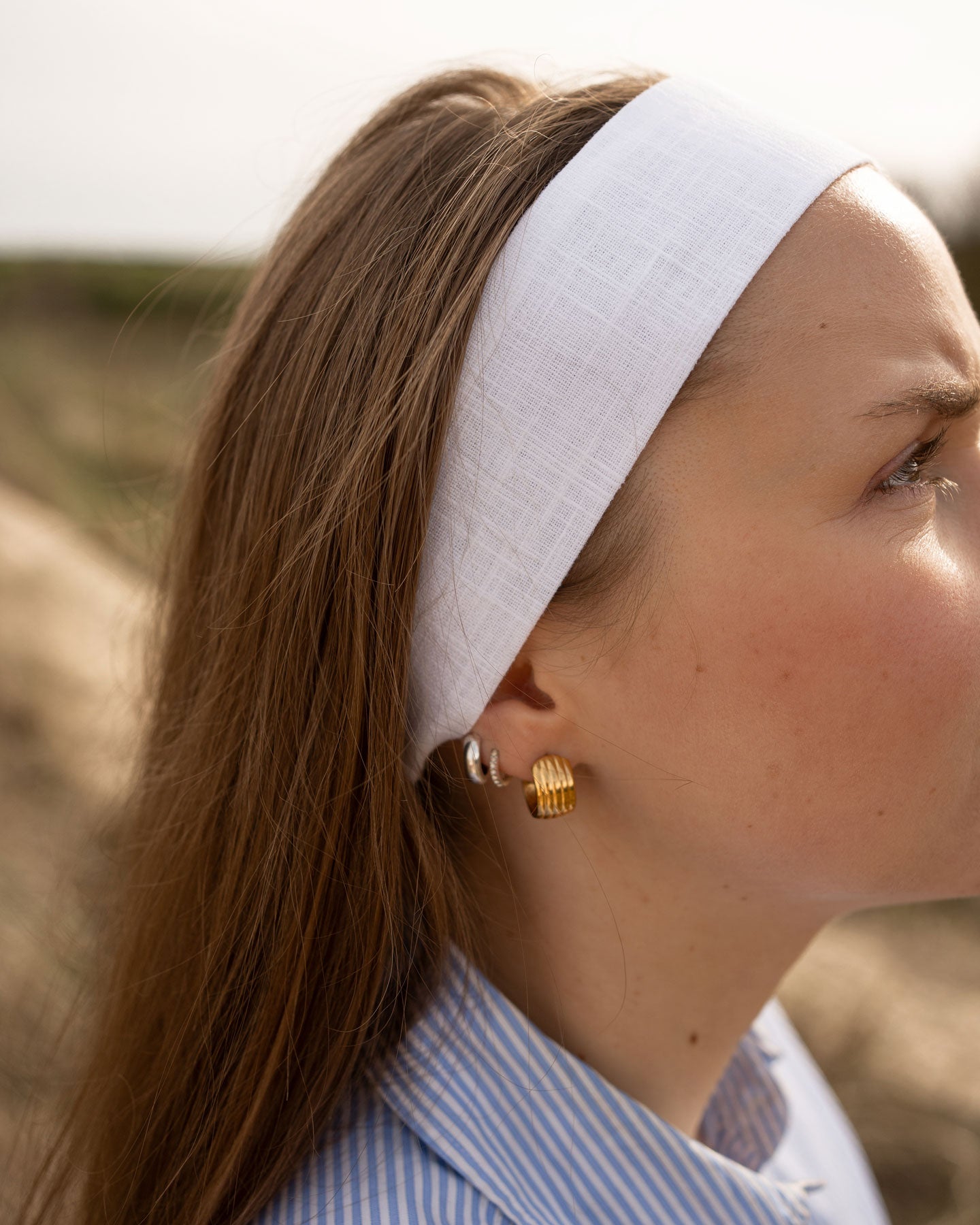 The Linen headband - white